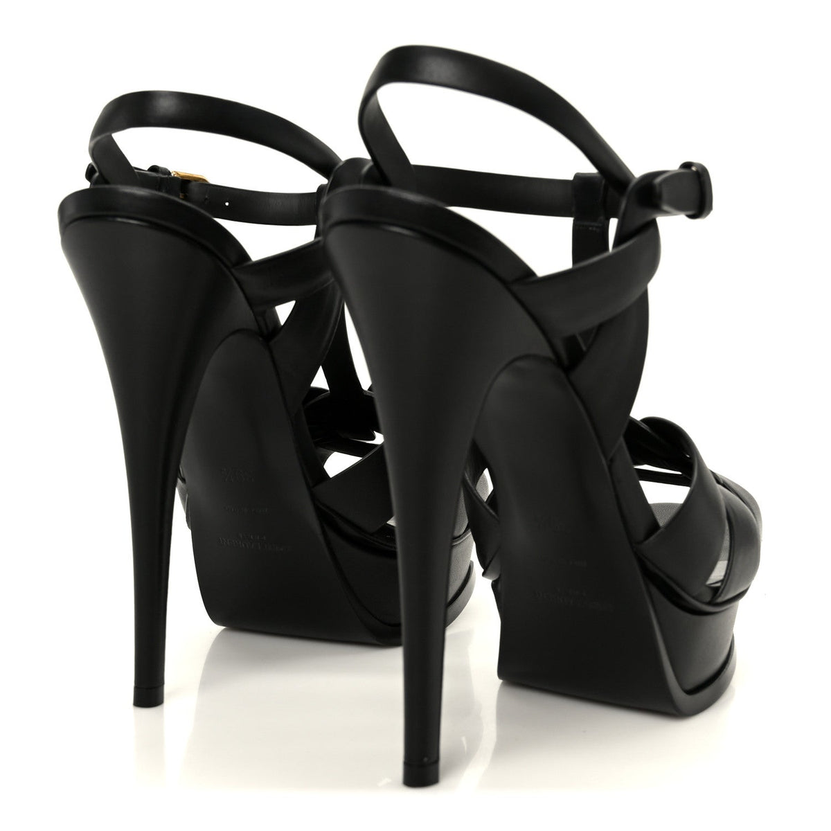 Saint Laurent Calfskin Women's Tribute 105 Sandals 39.5 Black