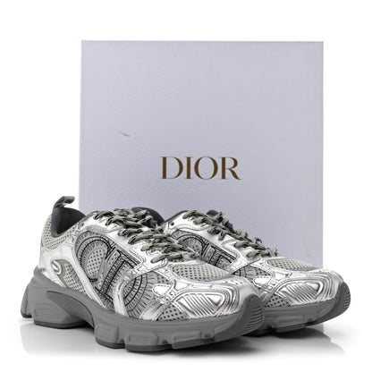 Christian Dior Technical Mesh Women's Chrono Sneakers 38.5 Silver