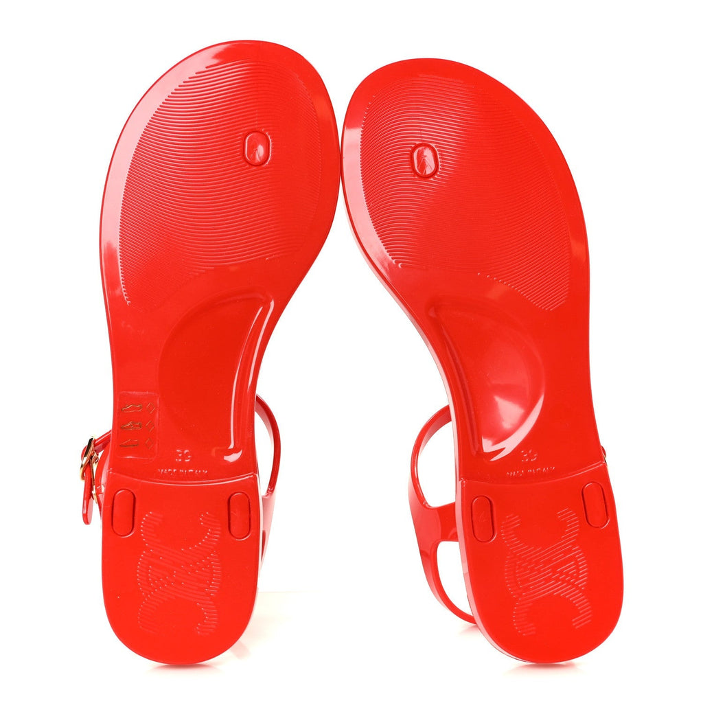 Celine PVC Women's Jelly Bay Sandals 39 Ultra Red