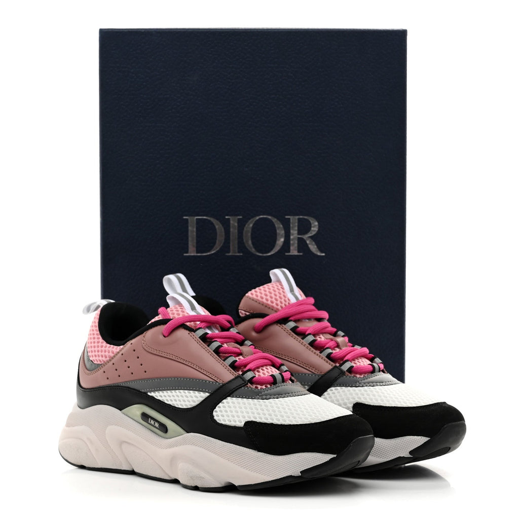 Christian Dior Mesh Calfskin Women's B22 Sneakers 40 Red