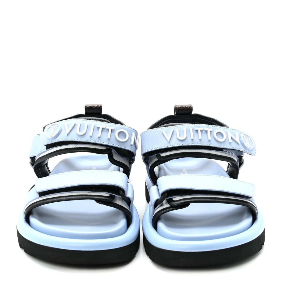 Louis Vuitton Calfskin Pool Pillow Flat Women's Comfort Sandals 36 Blue