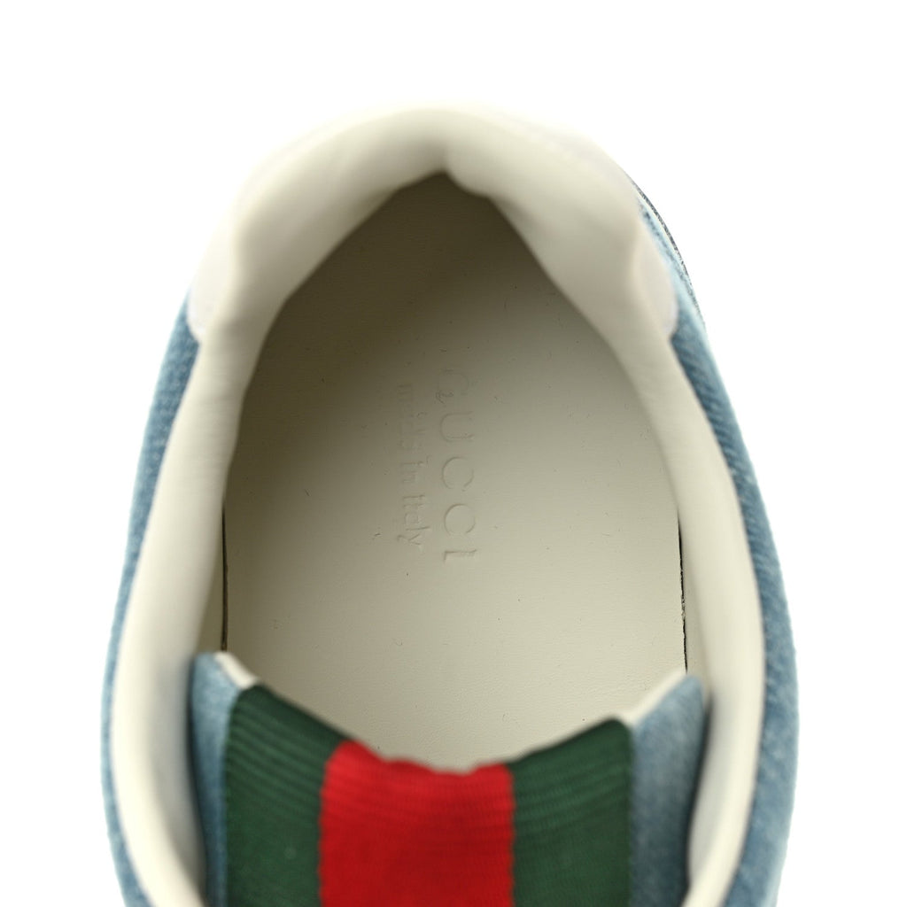Gucci Denim Women's Re-Web Sneakers 40 Light Blue