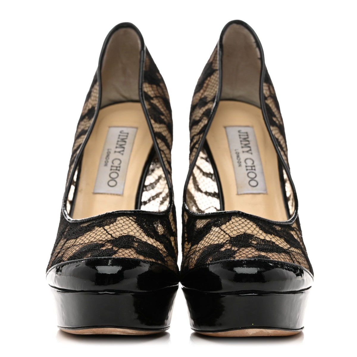 Jimmy Choo Lace Patent Women's Pumps 36.5 Black