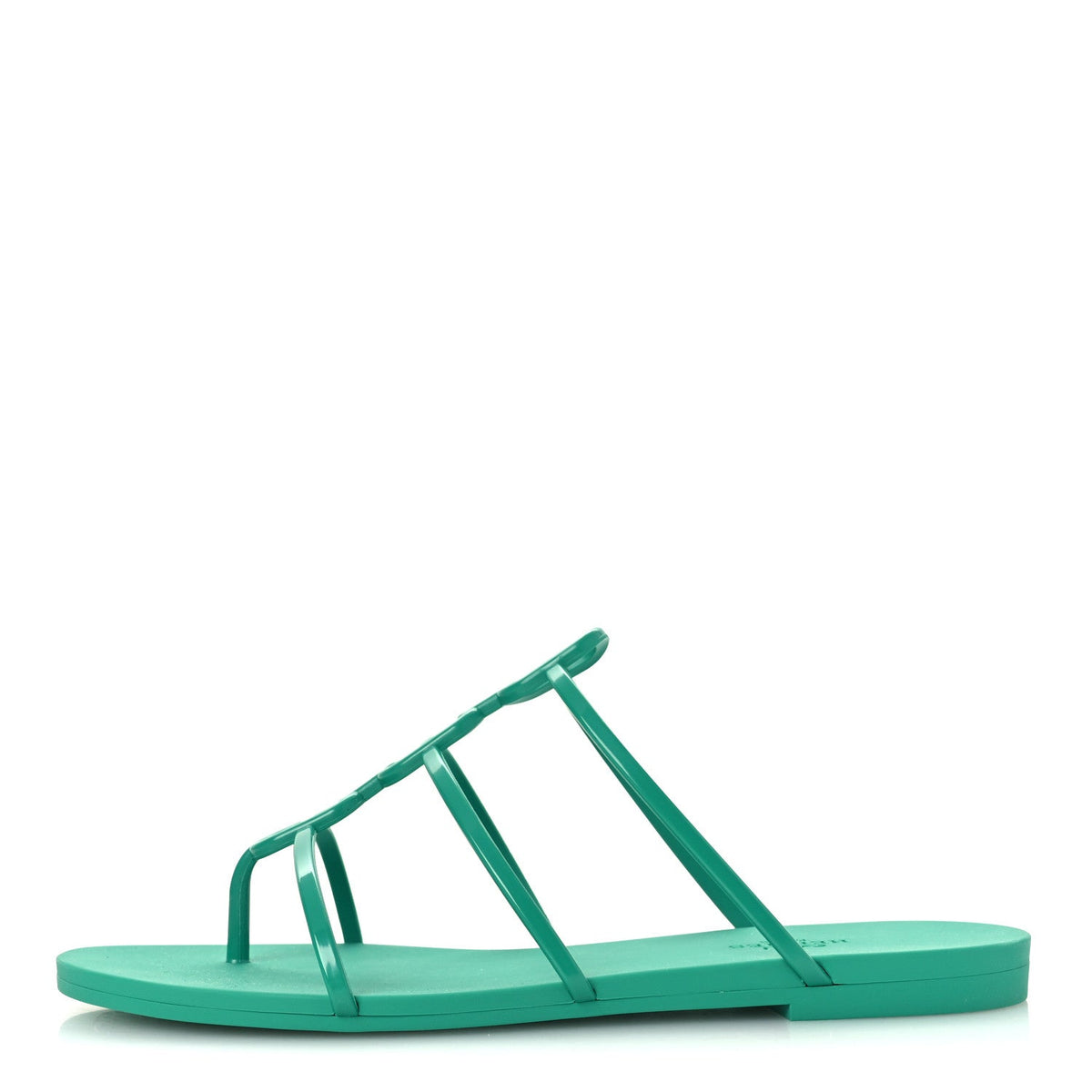 Hermes Rubber Women's Mykonos Sandals 37 Vert Tourmaline
