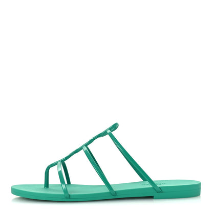 Hermes Rubber Women's Mykonos Sandals 37 Vert Tourmaline