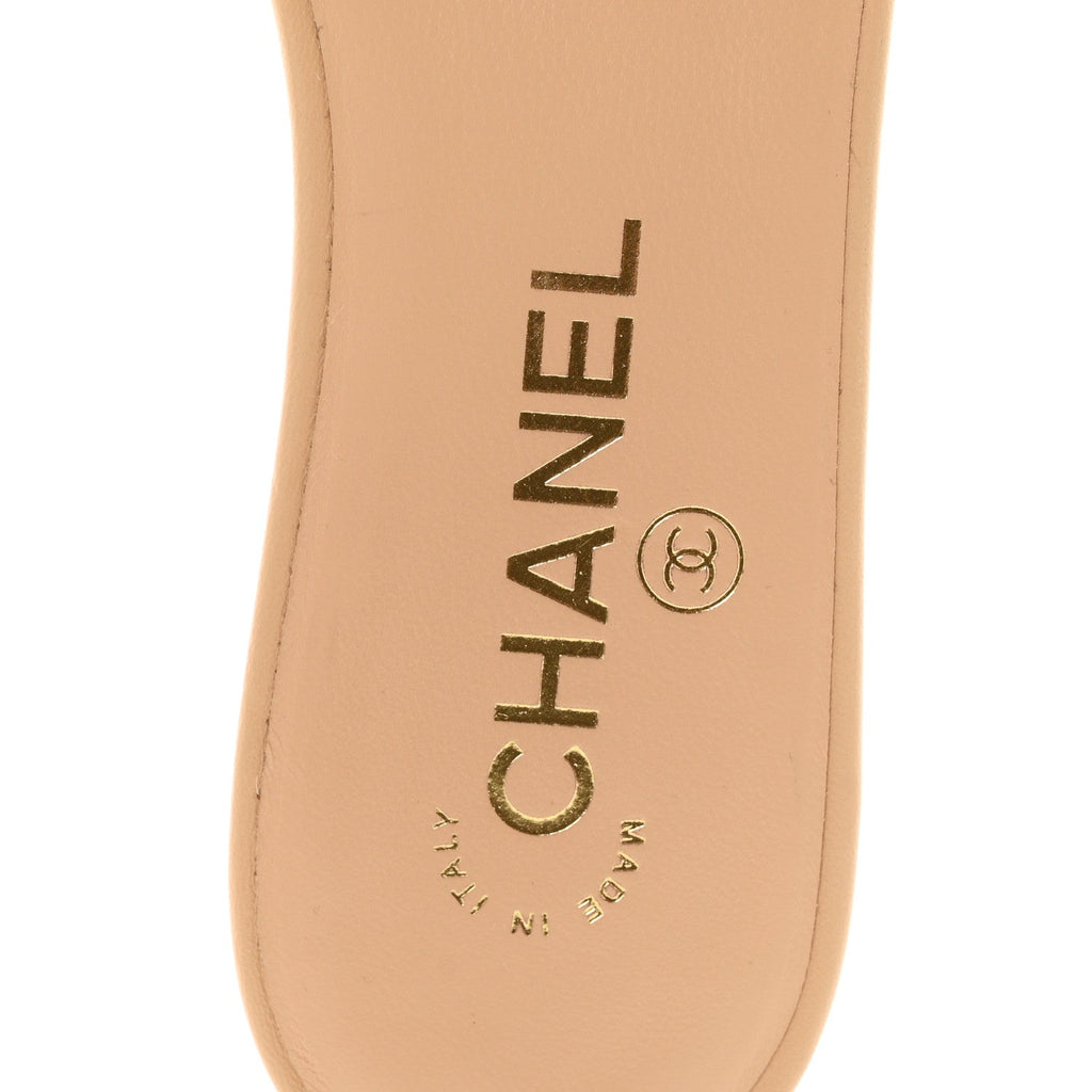 Chanel Lambskin CC Cutout Sandal Women's Mules