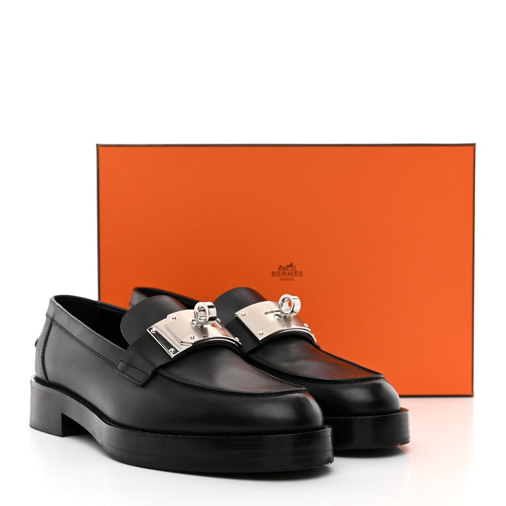Hermes Calfskin Women's Hot Loafers Black