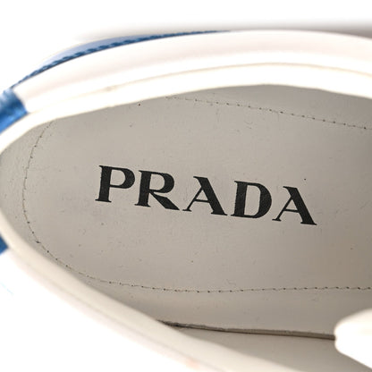 Prada Vitello Sport Women's Downtown Low Top 30mm Sneakers 9.5 White Black