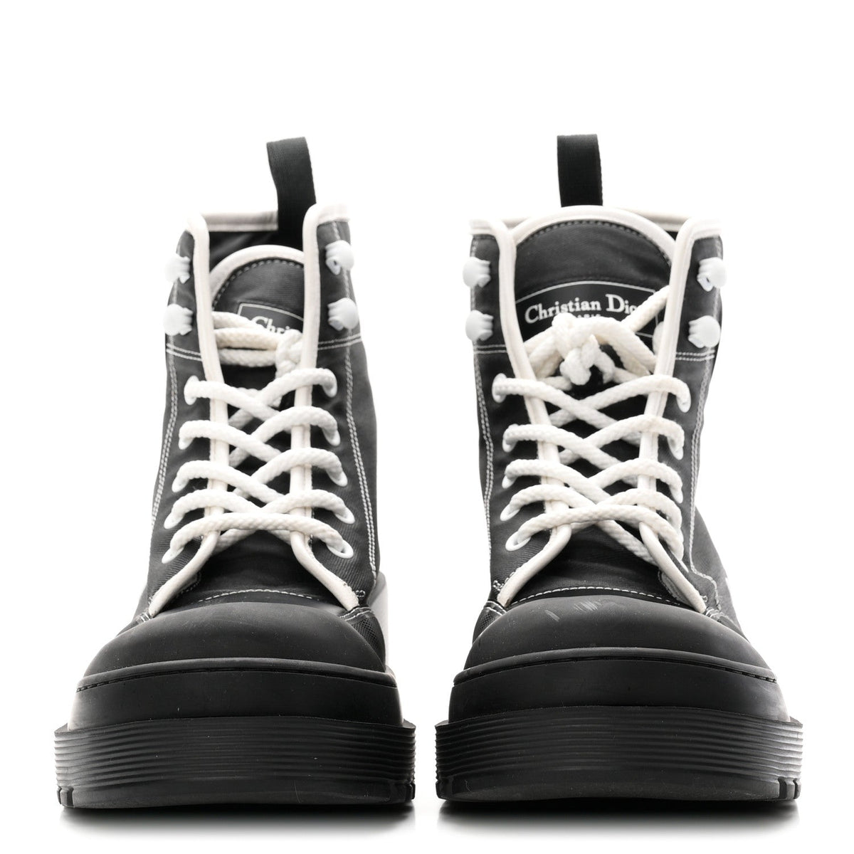 Christian Dior Calfskin Technical Fabric Women's D-Rise 35mm Boots 39.5 Black