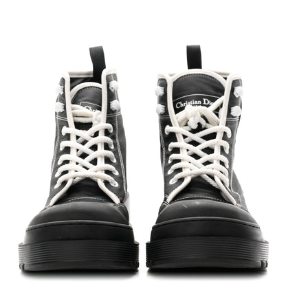 Christian Dior Calfskin Technical Fabric Women's D-Rise 35mm Boots 39.5 Black