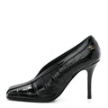 Chanel Crocodile Embossed Patent Calfskin Women's Pumps 36 Black