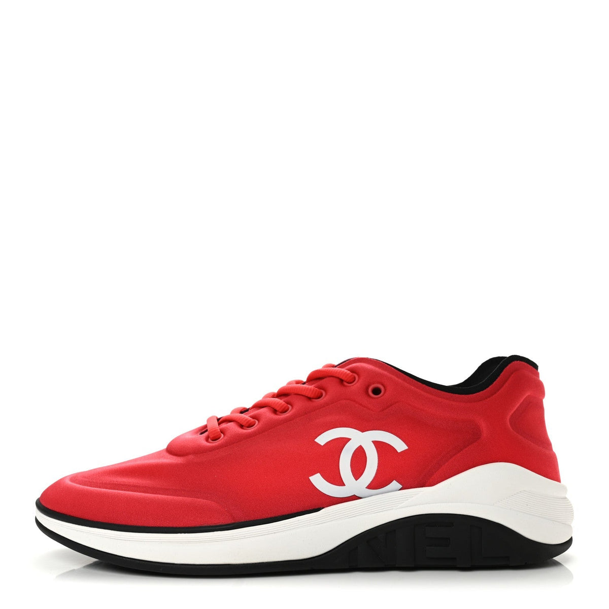 Chanel Mesh Lycra Thermoplastic Men's Sneakers Red White