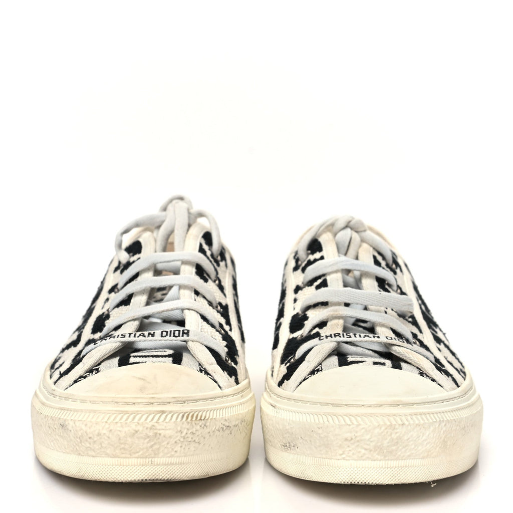 Christian Dior Canvas Women's Walk'N'Dior Low Top Sneakers 39 White Black