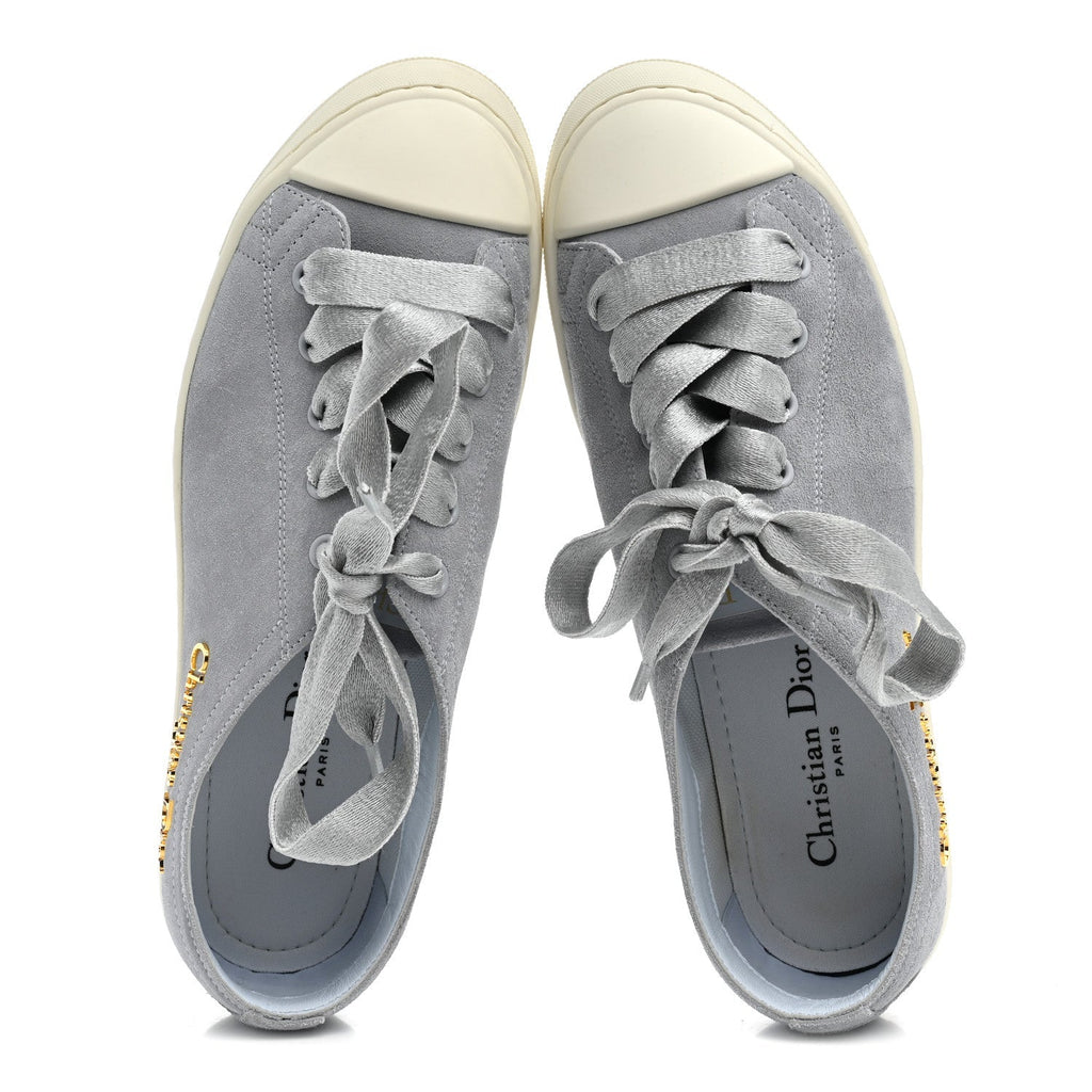 Christian Dior Suede Calfskin Women's Dior Star Low Top Sneakers 38 Blue