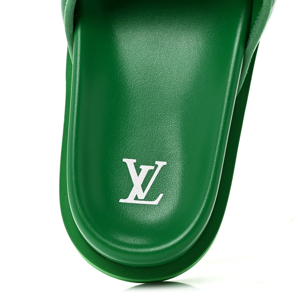 Louis Vuitton Technical Fabric Women's Pool Pillow Comfort Mules 41 Green
