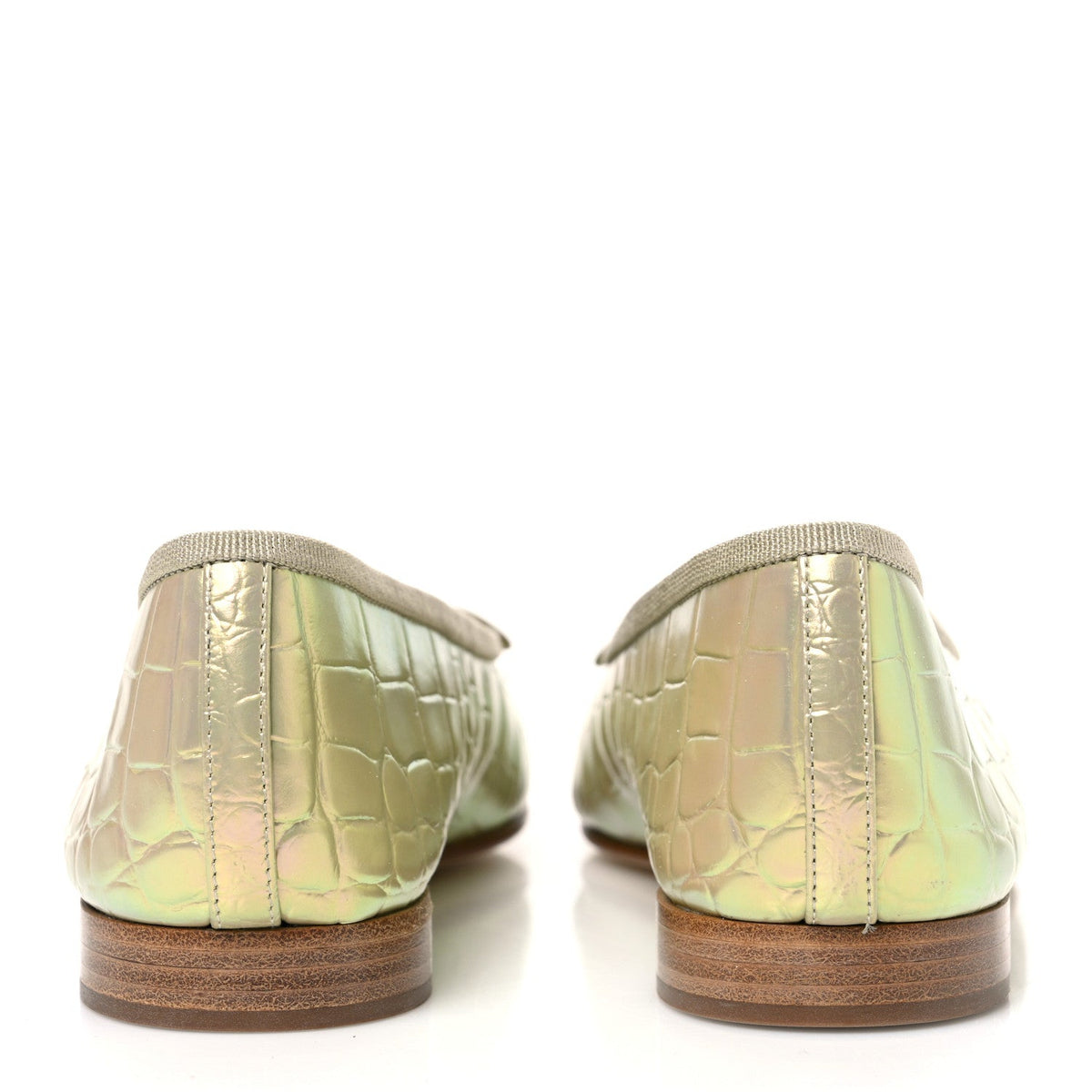 Chanel Iridescent Crocodile Embossed Women's Flats