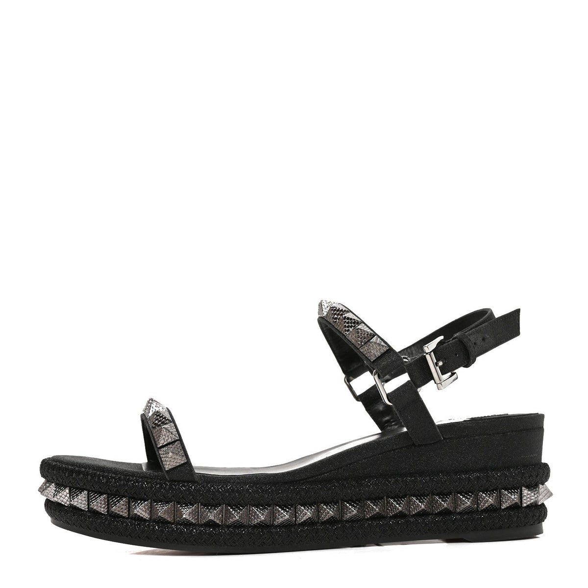 Christian Louboutin Nappa Women's Pyraclou 60 Platform Sandals 41 Black