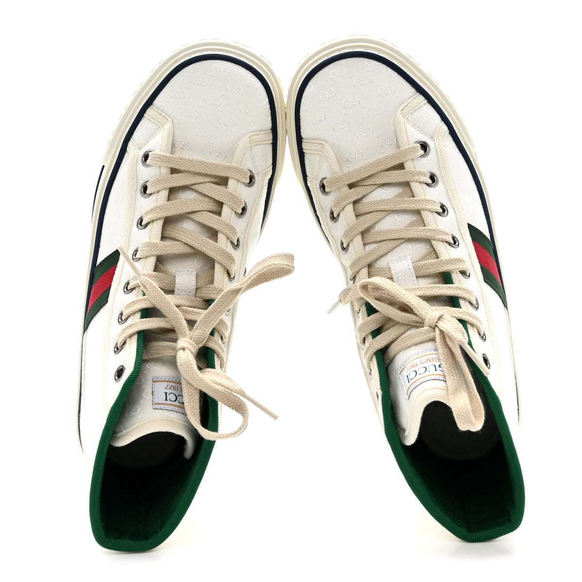 Gucci Canvas Women's 1977 Tennis High Top Sneakers 37 White