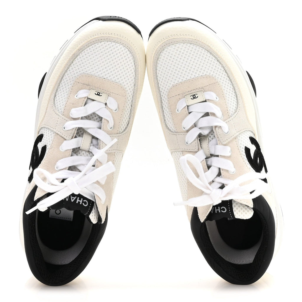 Chanel Mesh Suede Calfskin CC Women's Sneakers