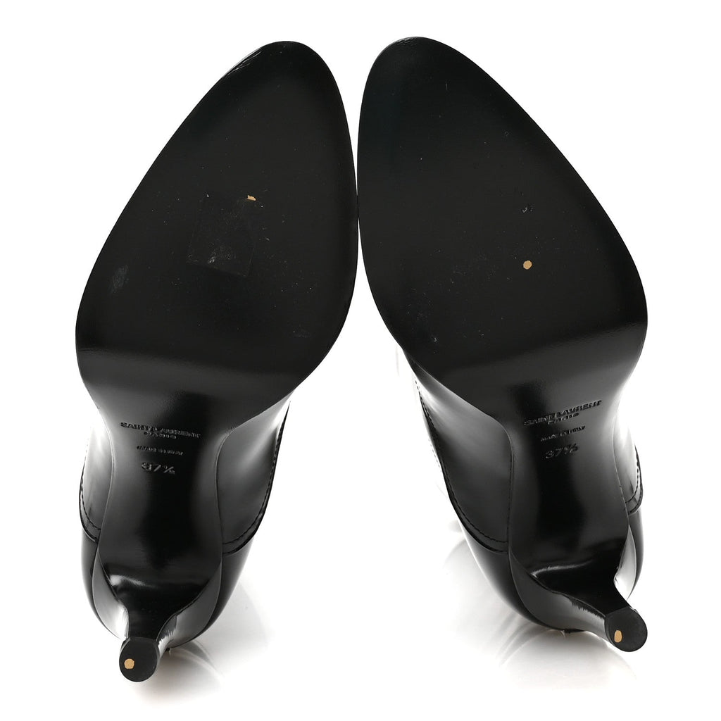 Saint Laurent Patent Calfskin Women's Linda 100 Boots 37.5 Black