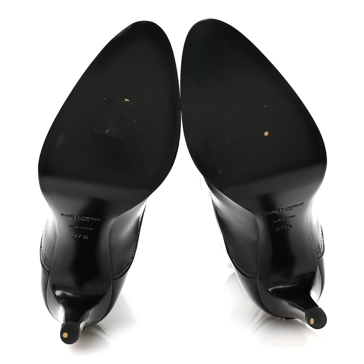 Saint Laurent Patent Calfskin Women's Linda 100 Boots 37.5 Black