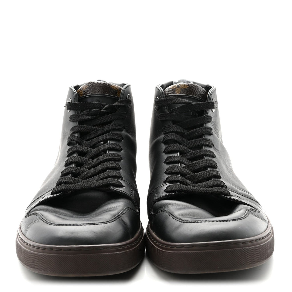 Louis Vuitton Calfskin Monogram Men's Line-Up Sneaker Boot 6 Black
