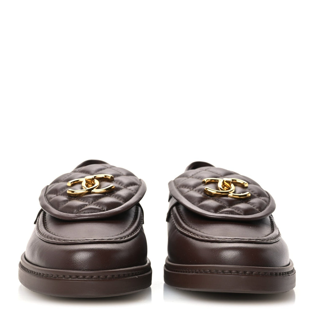 Chanel Lambskin Quilted CC Turnlock Women's Loafers