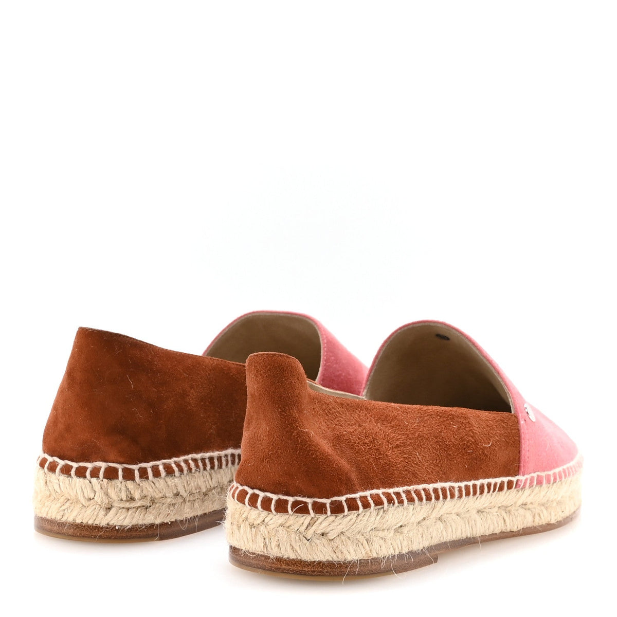 Hermes Suede Goatskin Women's Joven Espadrilles 37 Rose De Venise Gold