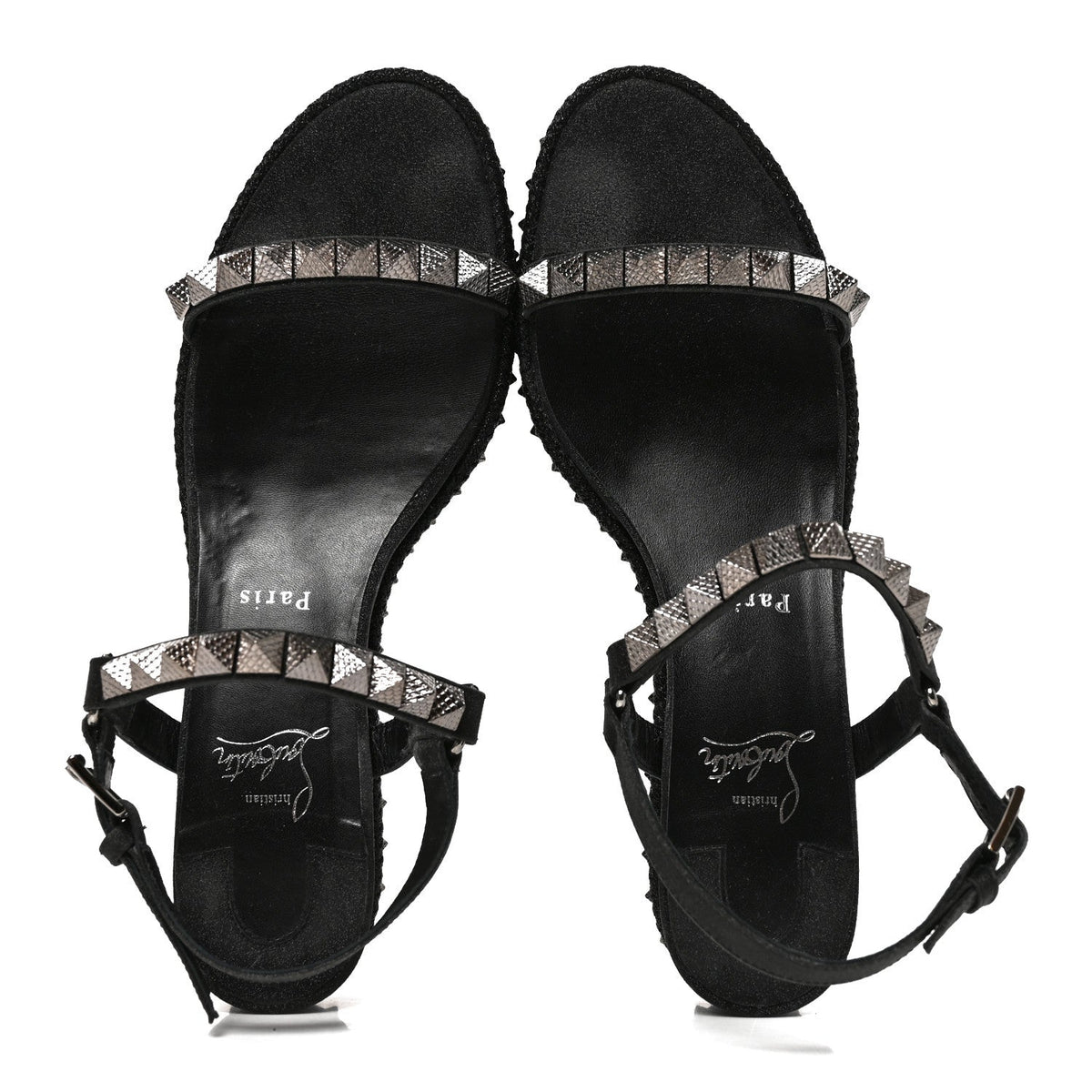 Christian Louboutin Nappa Women's Pyraclou 60 Platform Sandals 41 Black