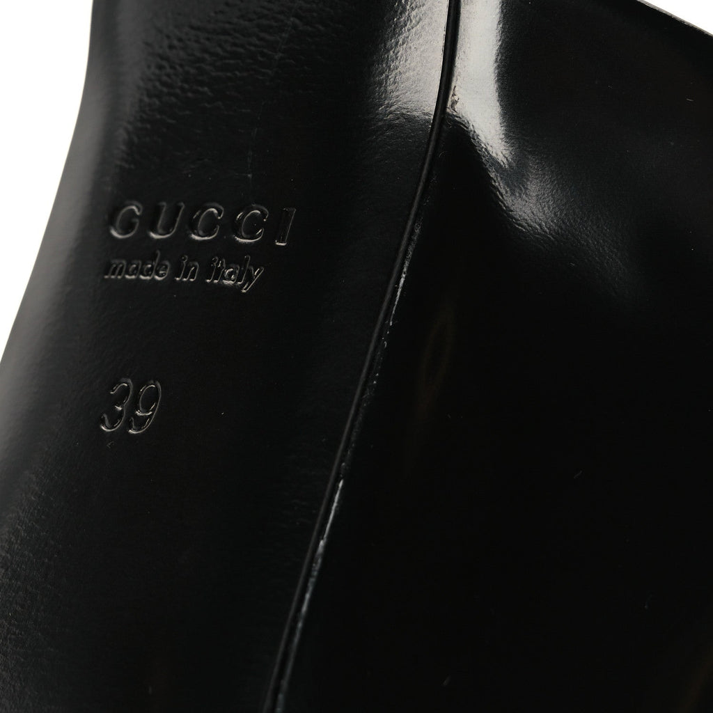 Gucci Regent Calfskin Nizza 95mm Women's Platform Sandals 39 Black