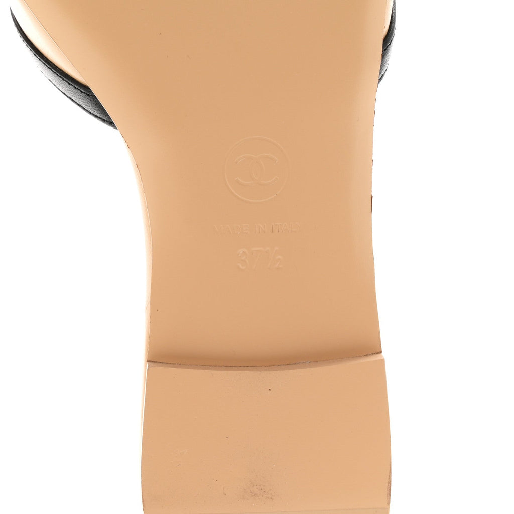 Chanel Lambskin CC Cutout Sandal Women's Mules