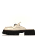 Gucci Smooth Calfskin Women's Cordovan Lux Horsebit Platform Mules 37 Mystic White