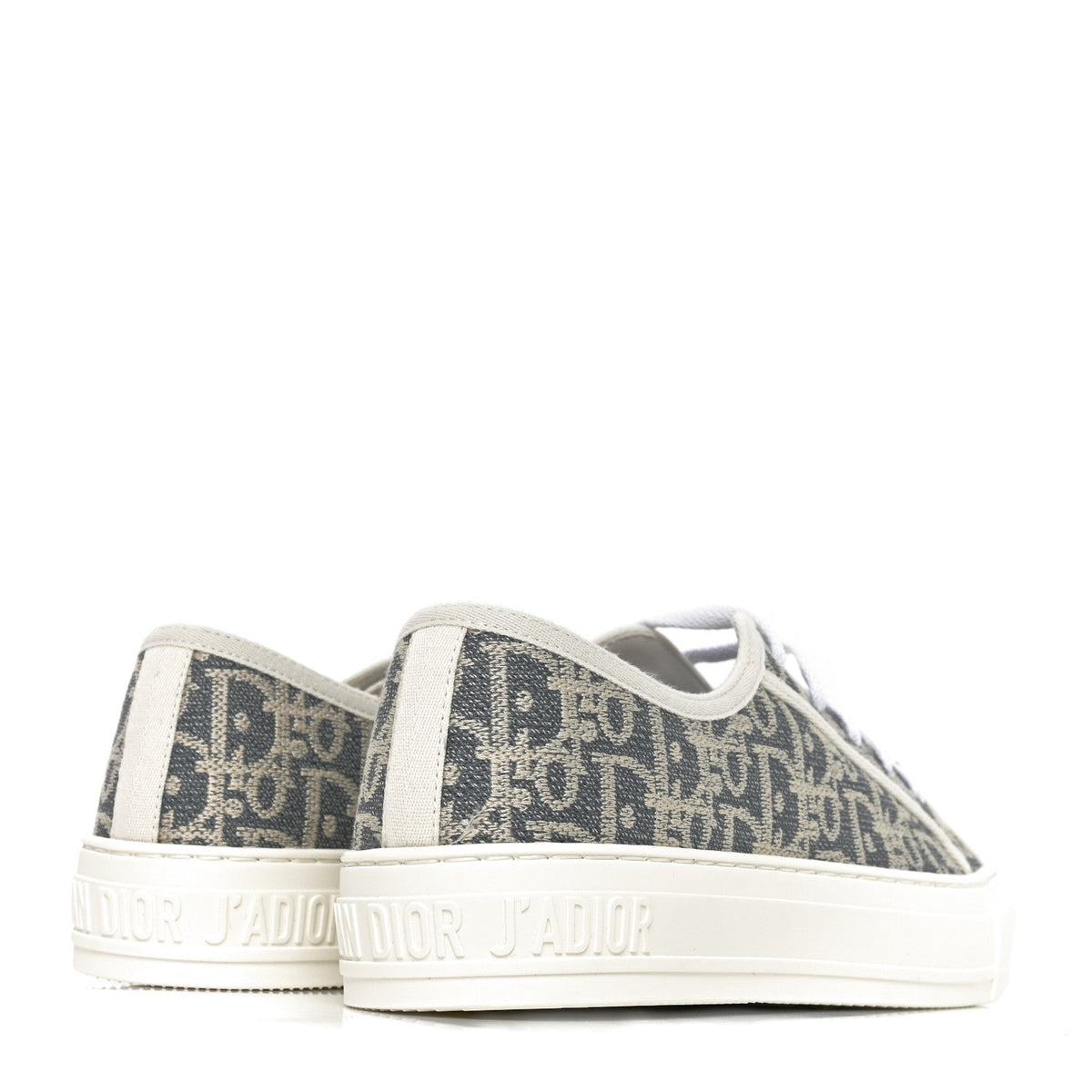 Christian Dior Oblique Raffia Effect Women's Walk'N'Dior Low Top Sneakers 37 Blue