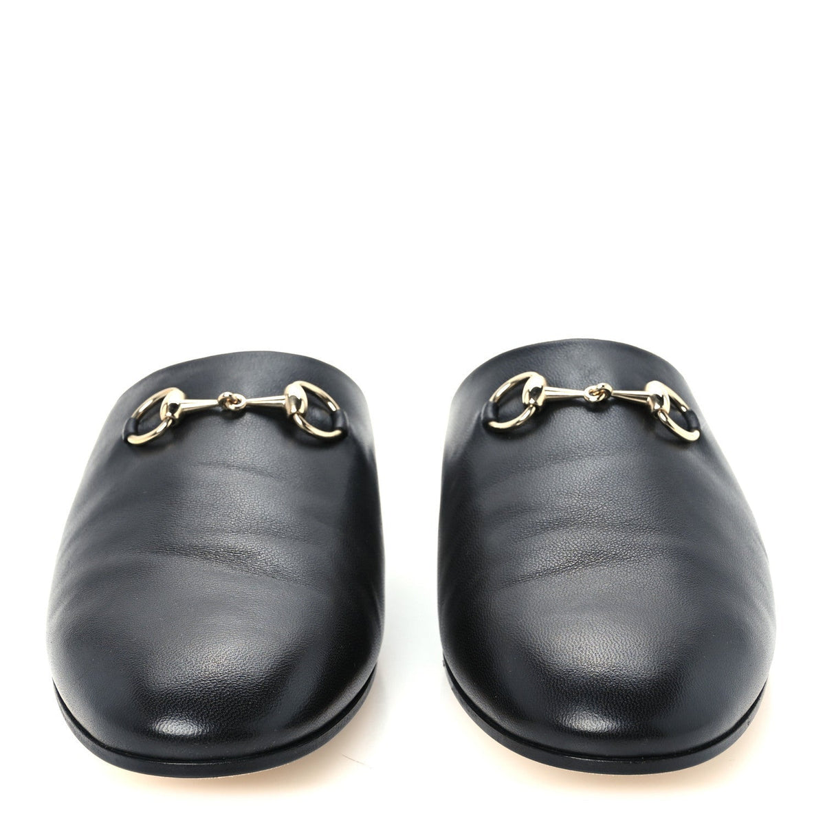 Gucci Nappa Women's Annette Horsebit Slippers 39.5 Black