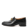 Gucci Goatskin Women's Horsebit Mid-Heel Loafers 37 Black
