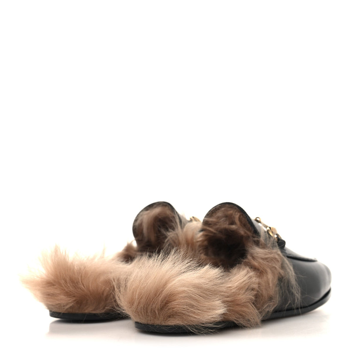 Gucci Calfskin Fur Women's Princetown Slippers 35 Black