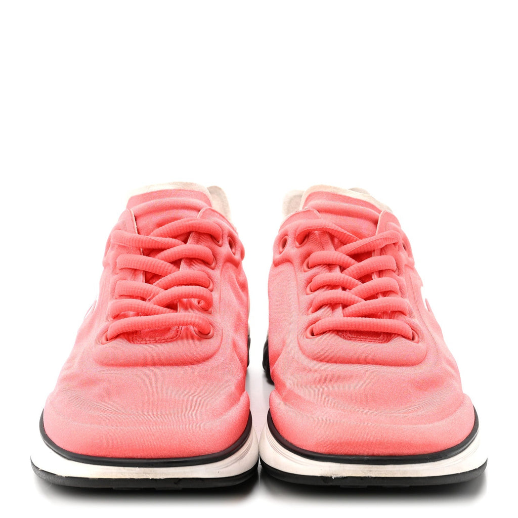 Chanel Lycra Women's CC Sneakers 35 Coral
