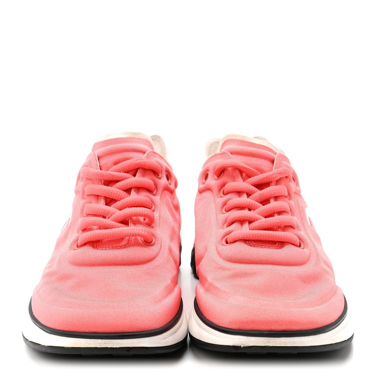 Chanel Lycra Women's CC Sneakers 35 Coral