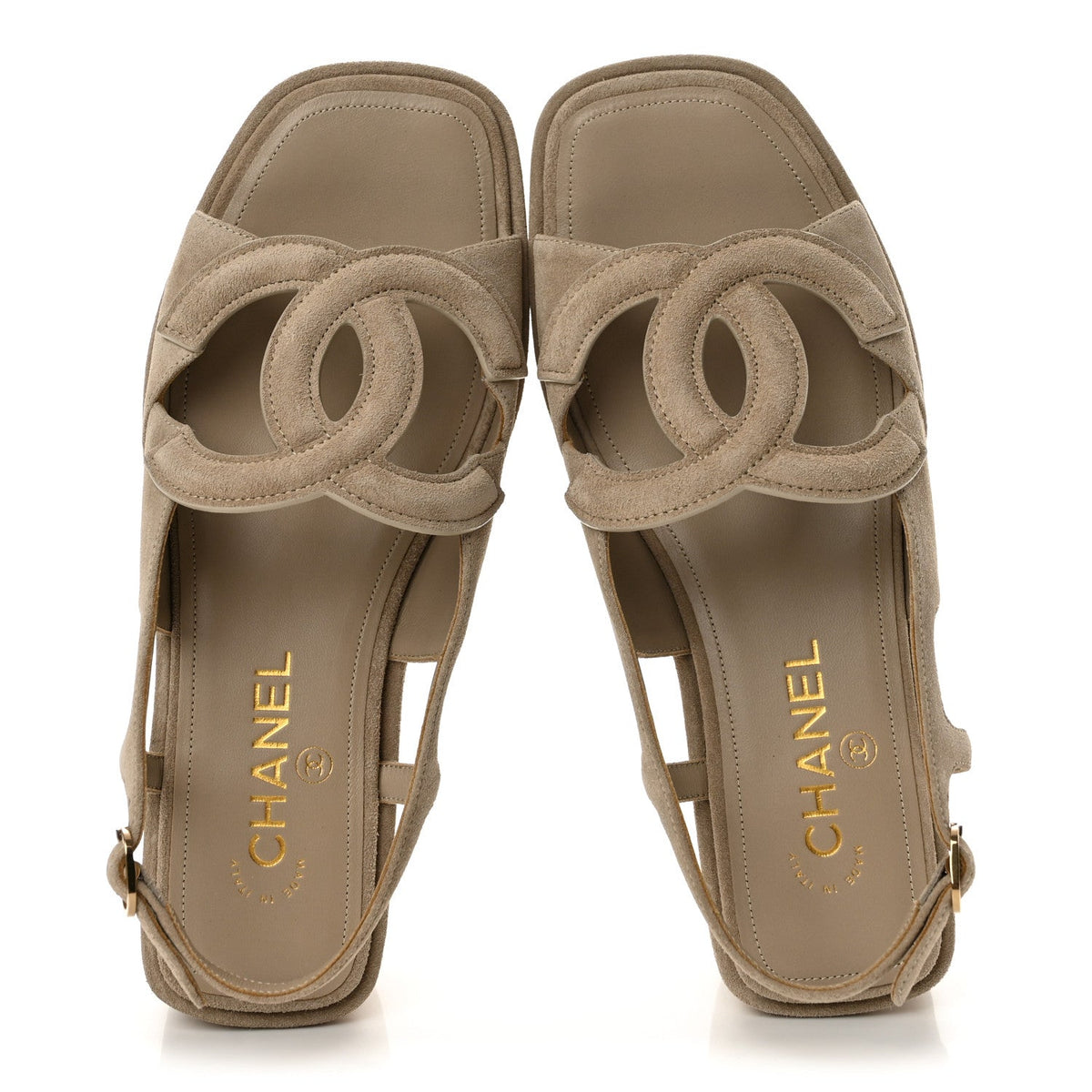 Chanel Suede Calfskin Platform CC Women's Sandals