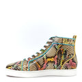 Christian Louboutin Snakeskin Men's Louis Flat Sneakers 40 Multicolor