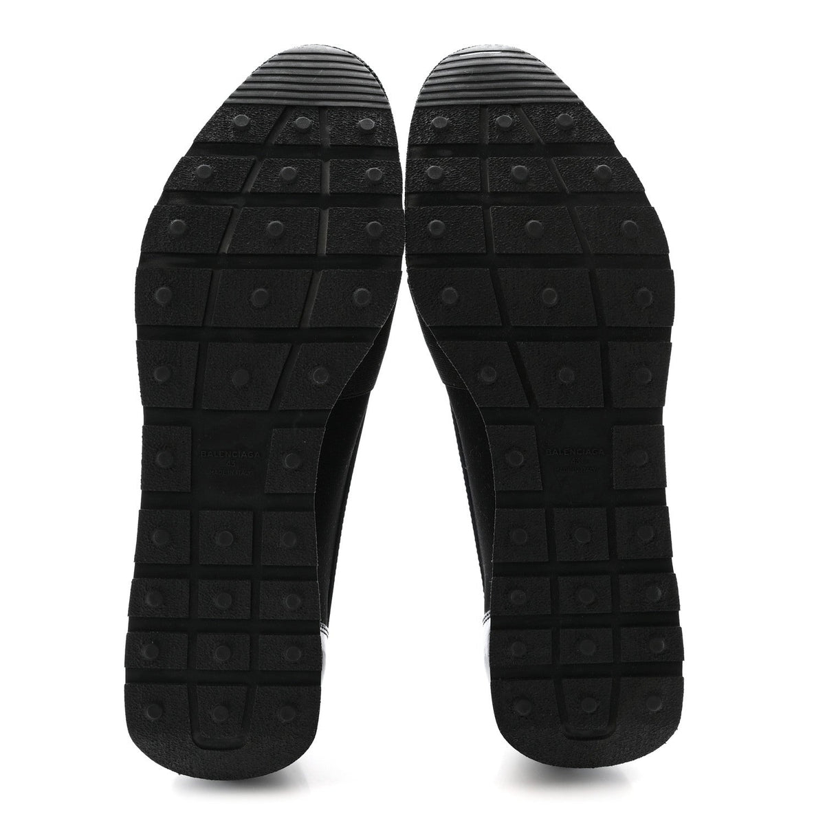 Balenciaga Patent Calfskin Neoprene Mesh Suede Men's Race Runner Sneakers 43 Black Navy