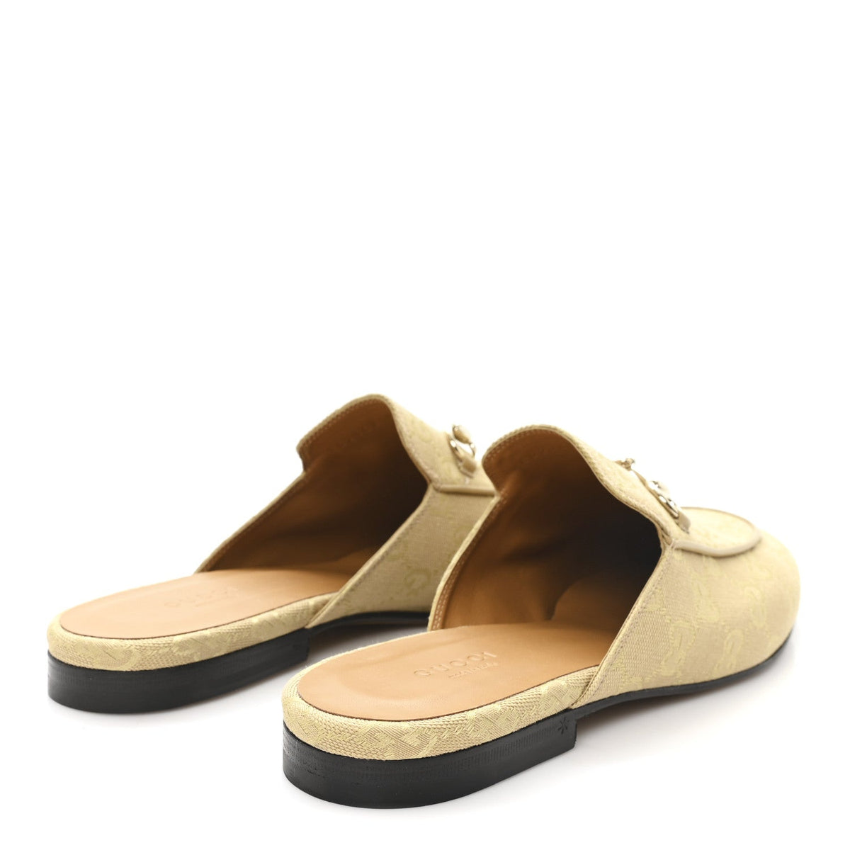 Gucci GG Monogram Canvas Women's Princetown Slippers 40.5 Egypt Salt