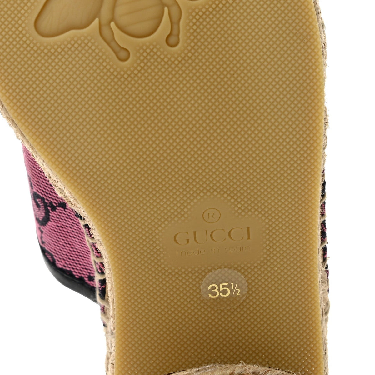 Gucci Canvas Women's Criss Cross Espadrille Sandals 35.5 Pink Blue