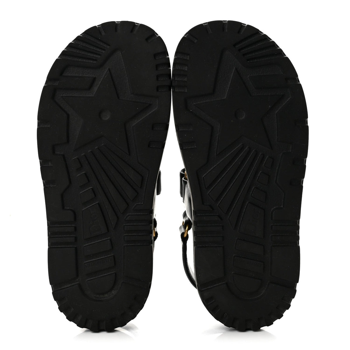 Christian Dior Lambskin Women's Dioract 10mm Sandals 36.5 Black