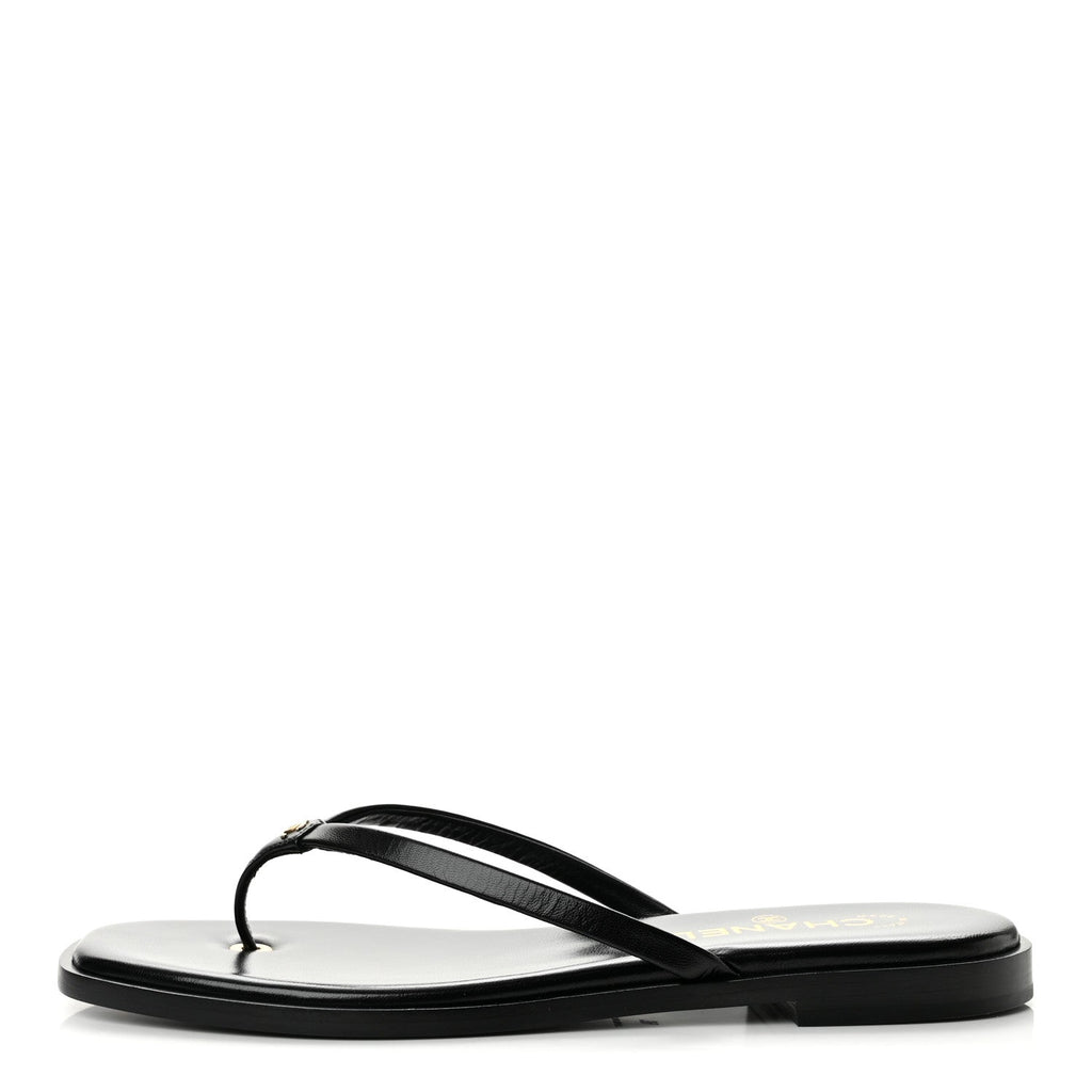 Chanel Goatskin CC Times Square Women's Thong Sandals