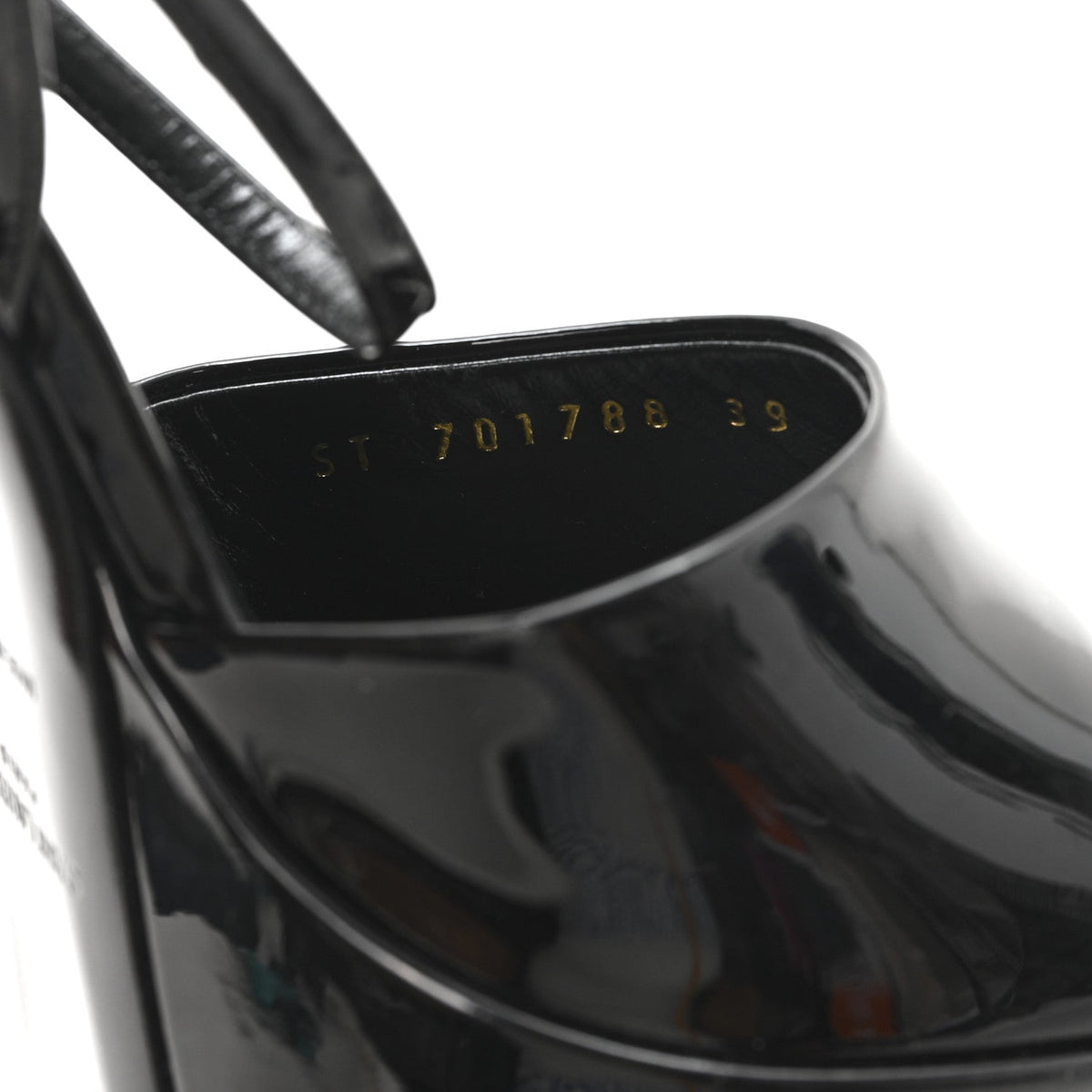Saint Laurent Patent Leather Women's Grupy Sexy 95 Tanouk Platform Sandals 39 Black