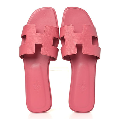 Hermes Epsom Oran Women's Sandals Rose De Venise