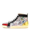 Christian Louboutin Patent Flash Paillettes Men's Rantus Orlato Sneakers 44 Version Silver