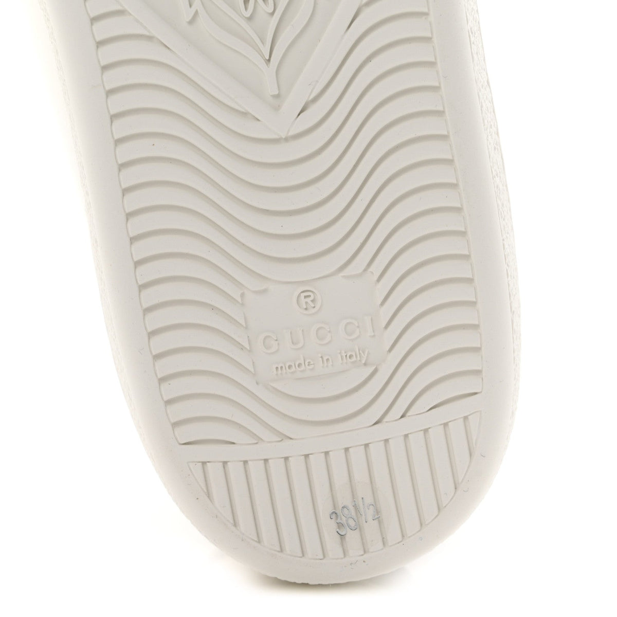Gucci Calfskin Women's Interlocking G Ace Sneakers 38.5 White Grey Sky