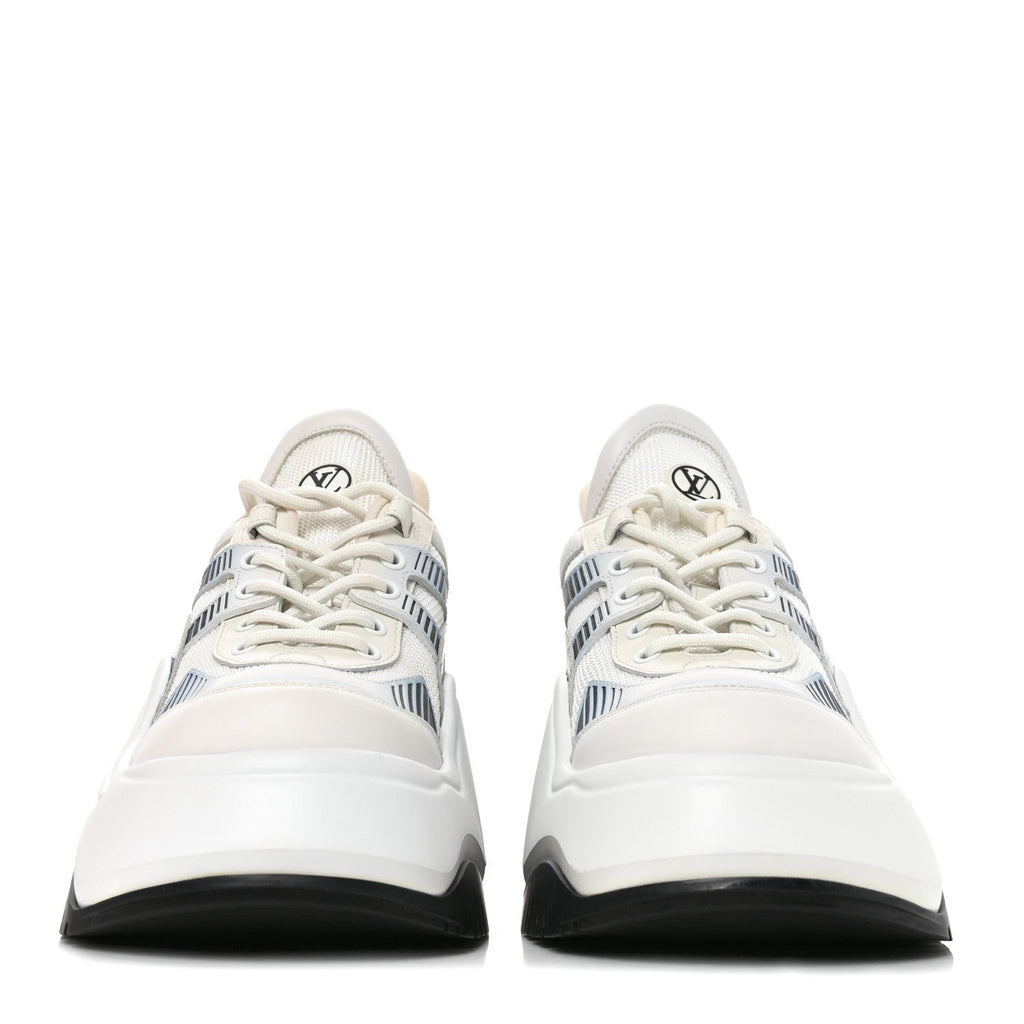 Louis Vuitton Calfskin Technical Nylon Women's LV Archlight Sneakers 38 White Blue Gris